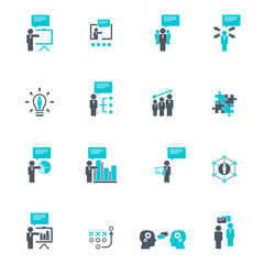 Business training icon set