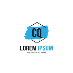 Obraz premium Initial CQ logo template with modern frame. Minimalist CQ letter logo vector illustration