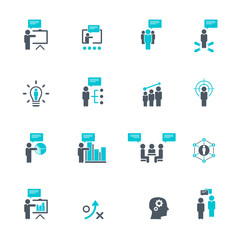 Business training icon set