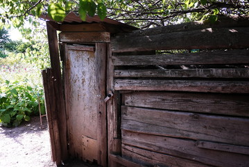 Toilet outside in the village. Details and close-up