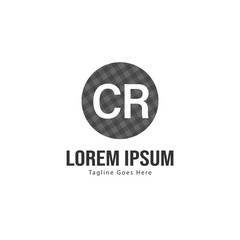 Initial CR logo template with modern frame. Minimalist CR letter logo vector illustration
