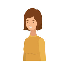young woman in white background avatar character