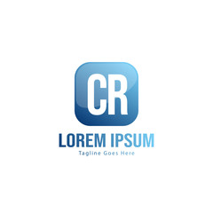Initial CR logo template with modern frame. Minimalist CR letter logo vector illustration