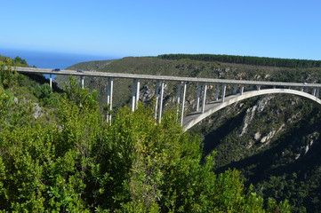 Bloukrans bunjee jumping bridge is an arch bridge located near Nature's Valley and Knysna in Garden route in western cape South Africa