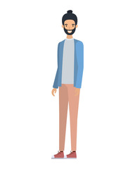 young man in white background avatar character