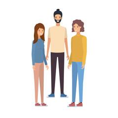 Fototapeta premium group of people in white background avatar character