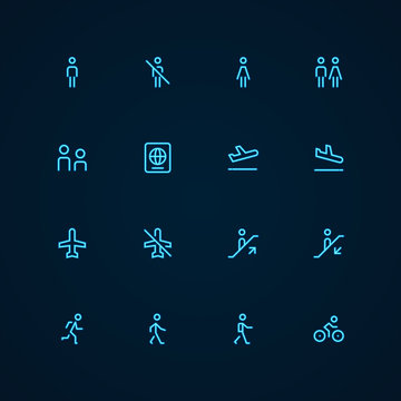 Neon Style Line Icon Set	
