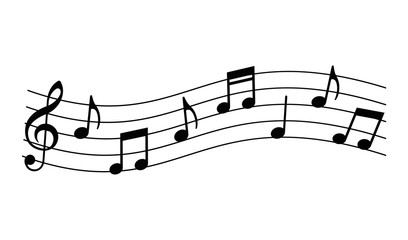 Fototapeta na wymiar Music notes. Melody. Vector illustration
