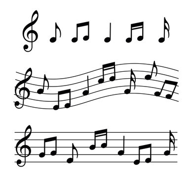 Music notes set. Vector illustration