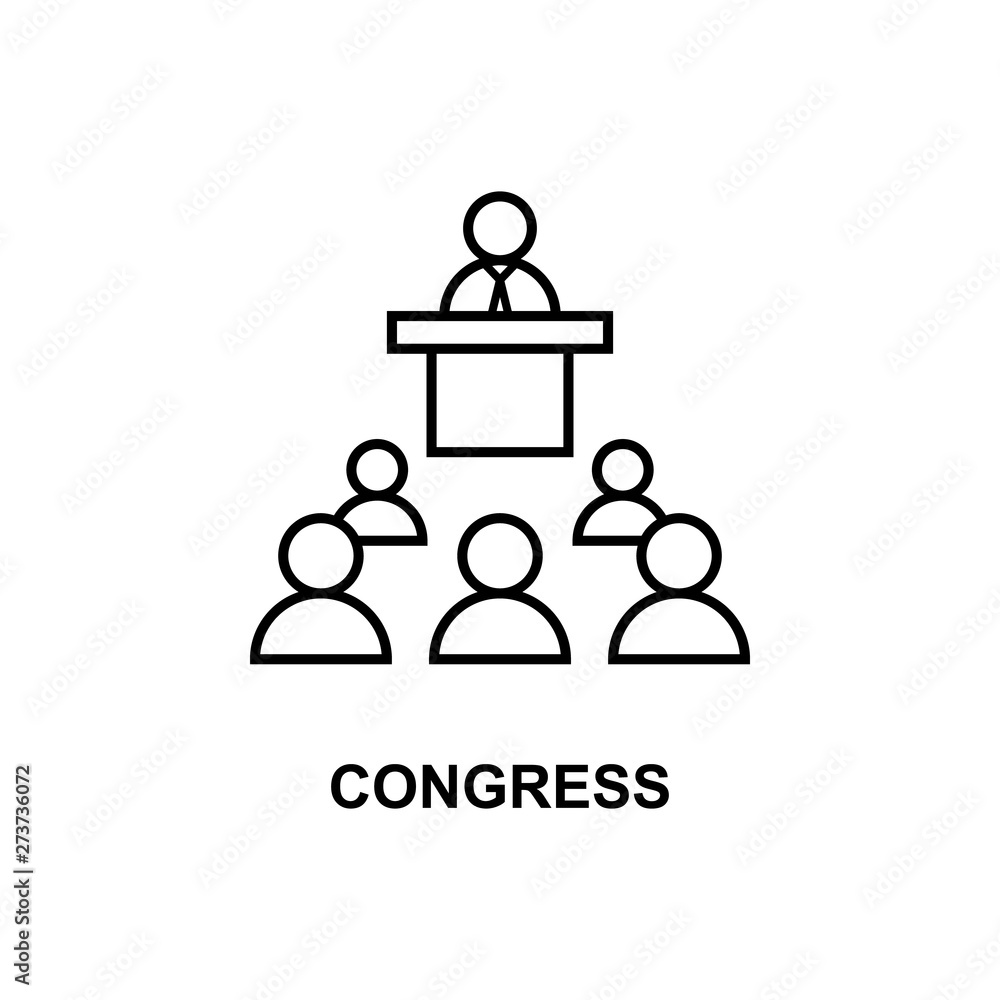 Aufkleber congress speech icon. element of conference with description icon for mobile concept and web apps. o