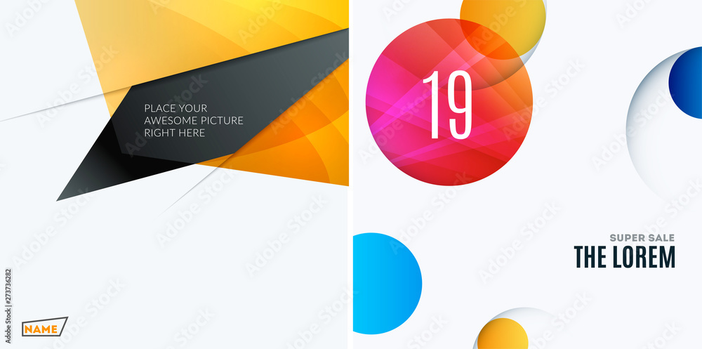 Aufkleber abstract design of vector elements for graphic template. modern background. colourful shapes for bus