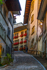 Fototapeta na wymiar Switzerland, marvellous old street in the city