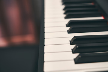 Fototapeta na wymiar Piano keyboard close up