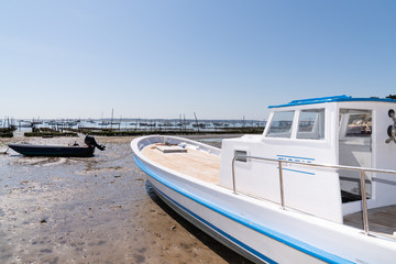 oyster wood boat at Arcachon Cap Ferret in France