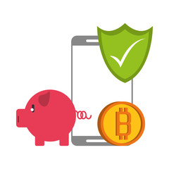 Bitcoin cryptocurrency online payment symbols