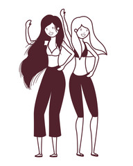 silhouette of women with swimsuit on white background