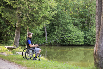 Fishing as an accessible competitive sport for people with disabilities and also enjoying in nature for health benefits.