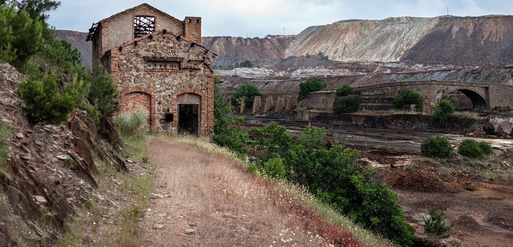 Landscape of old mining structures in Riotinto Huelva Spain