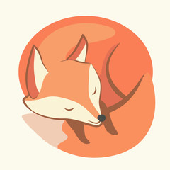 Fox cub character icon flat vector silly diverse tender adorable