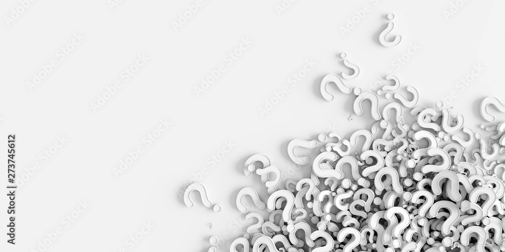 Fototapete Infinite question marks, business concepts; original 3d rendering
