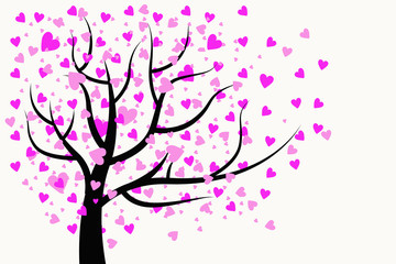 Fototapeta premium valentine's day love romantic happy gift card print heart tree