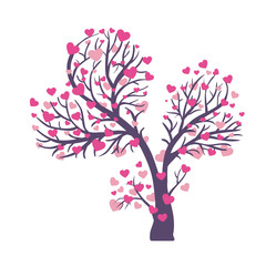 Obraz na płótnie Canvas valentine's day love romantic happy gift card print heart tree