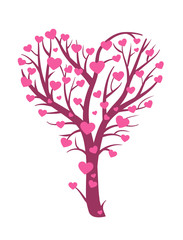 valentine's day love romantic happy gift card print heart tree