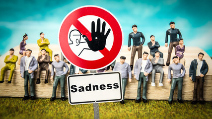 Street Sign Happiness versus Sadness