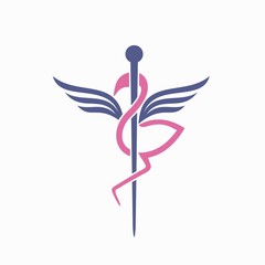 Stork that forms the caduceus symbol