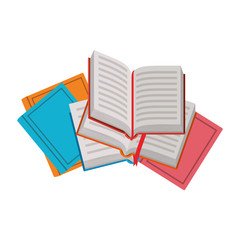 Isolated books and hand design