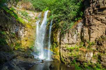 Fototapeta na wymiar Waterfall in historical center of old Tbilisi, Georgia