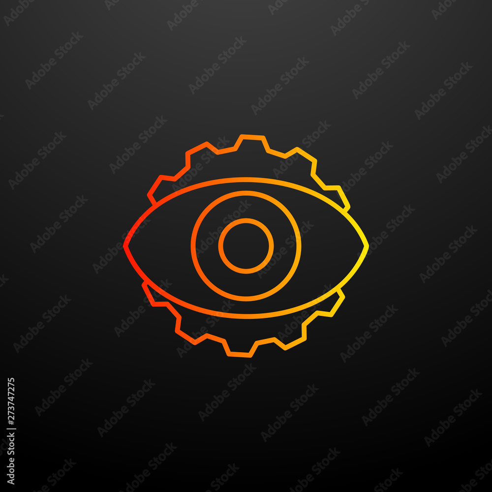 Poster eye and gear nolan icon. elements of startup set. simple icon for websites, web design, mobile app, 