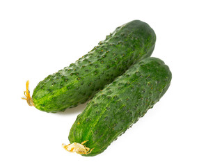 fresh cucumbers isolated on white background