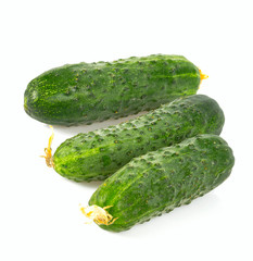 fresh cucumbers isolated on white background