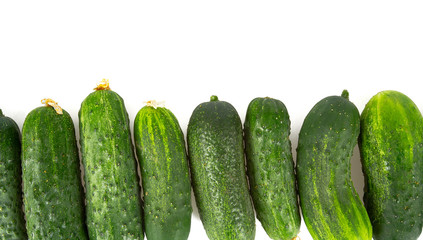 fresh cucumbers isolated on white background