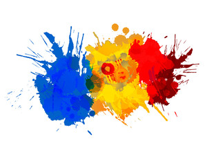 Flag of Andorra made of colorful splashes