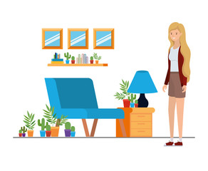 woman standing in the work office with white background