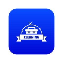 Cleaning house icon blue vector isolated on white background