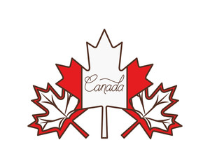 Maple leaf flag and canada symbol design