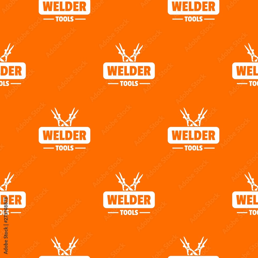 Poster welder work pattern vector orange for any web design best