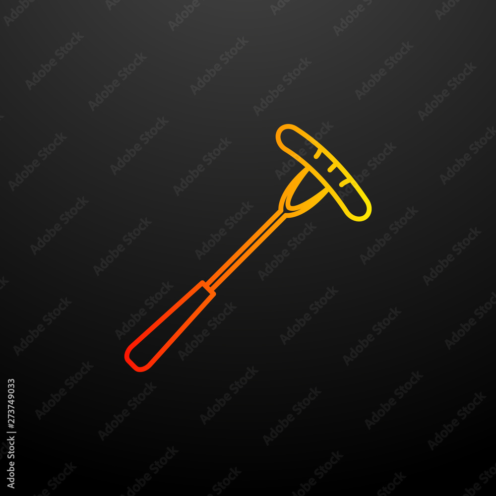 Poster sausage on the fork nolan icon. elements of camping set. simple icon for websites, web design, mobil