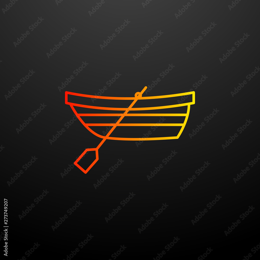 Poster boat with oars nolan icon. elements of camping set. simple icon for websites, web design, mobile app