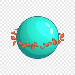 Blue planet icon. Cartoon illustration of blue planet vector icon for web