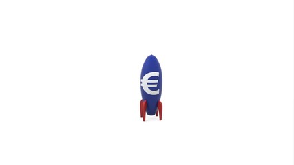 Euro missile white background 3d illustration