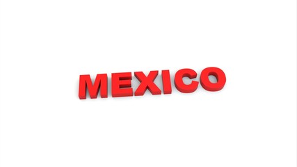 Mexico white background 3d illustration