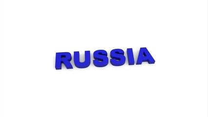 Russia white background 3d illustration