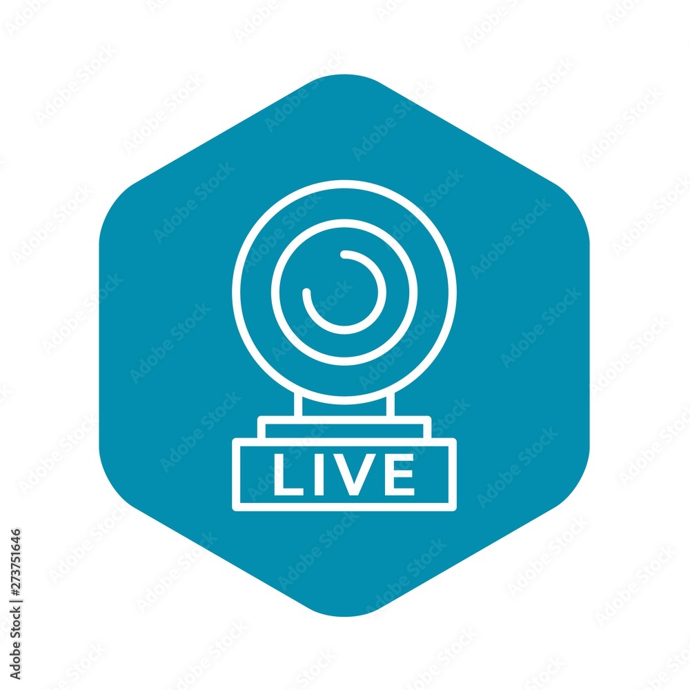 Poster web cam live icon. outline web cam live vector icon for web design isolated on white background