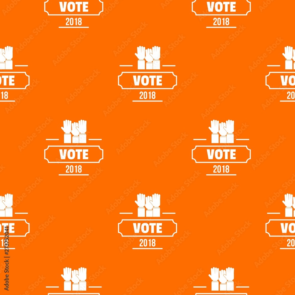 Poster vote registration pattern vector orange for any web design best