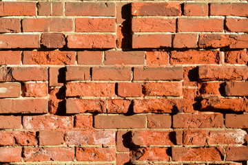 Weathered Stained Old Brick Wall