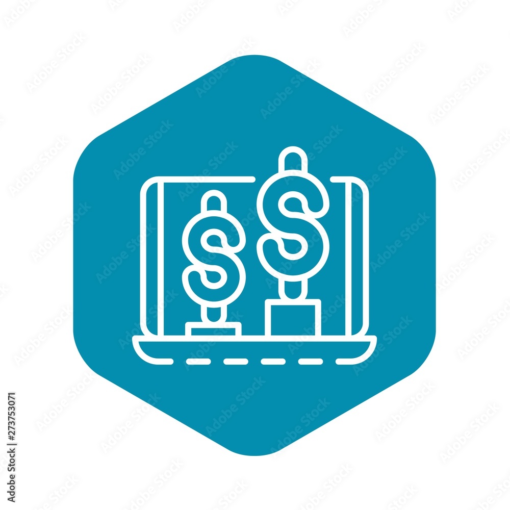 Poster money graph up icon. outline money graph up vector icon for web design isolated on white background